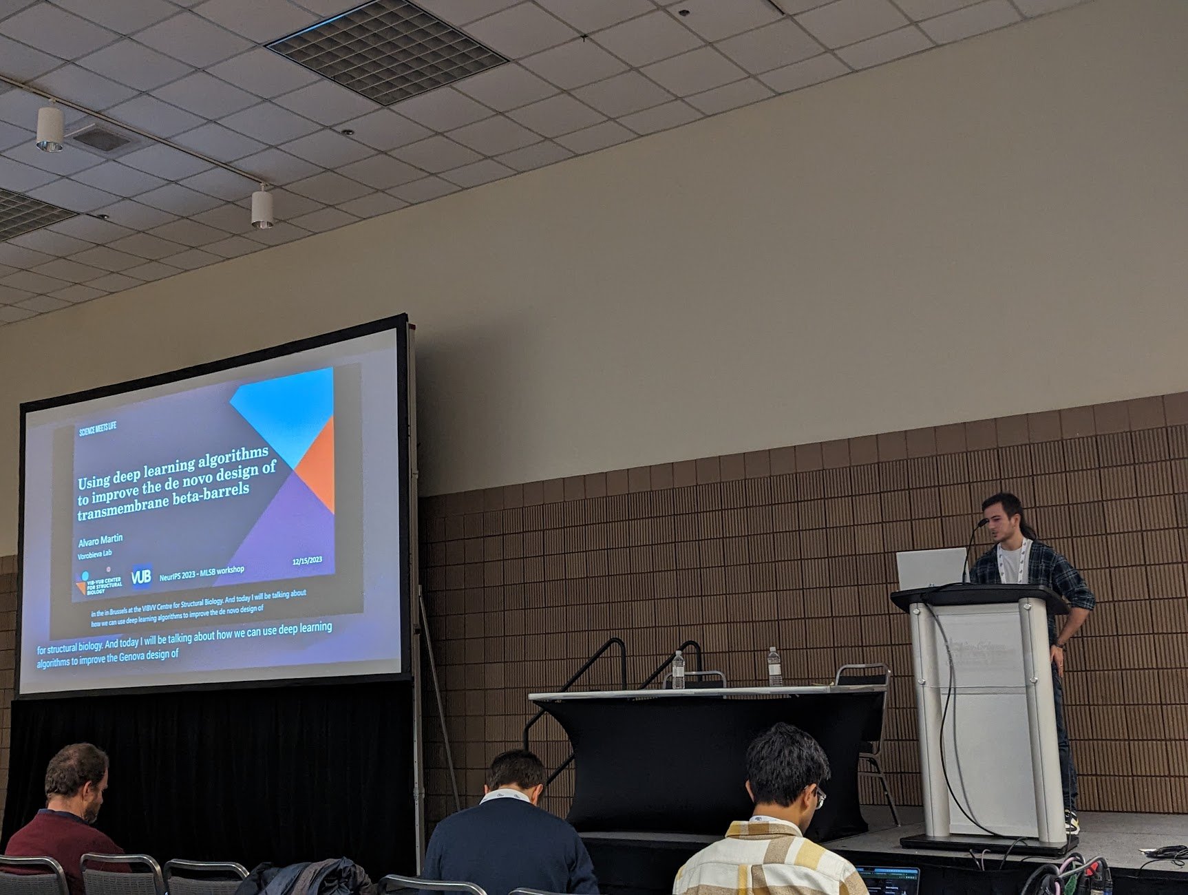 Alvaro giving a talk